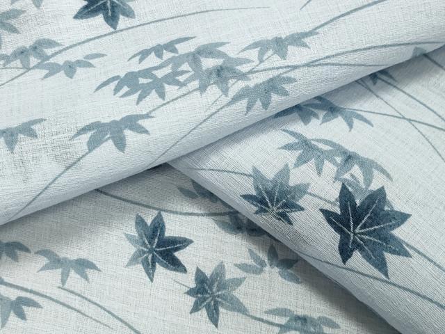 平和屋着物＊夏物 小紋 紗 楓笹文 CAAV9167gh