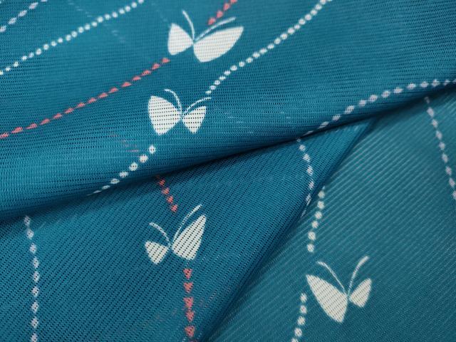 平和屋着物＊夏物 小紋 絽 舞蝶文 洗える着物 CAAW2852ut