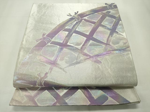 平和屋着物◎六通柄袋帯 籬文 金糸 正絹 逸品 CAAV4396in