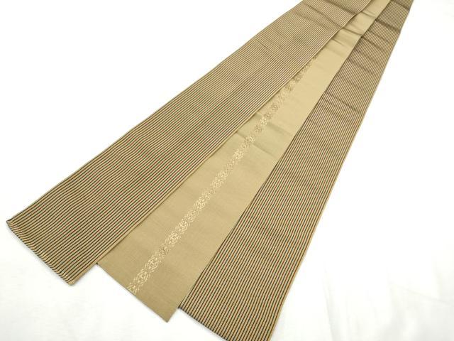 平和屋着物●男性　本場筑前博多織　両面　角帯　間道　証紙付き　正絹　逸品　CABF8534hy