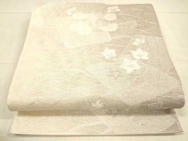 Rakuten - 平和屋着物＊夏物 六通柄袋帯 舞蝶秋草文 銀糸 正絹 逸品 DAAV3566cm