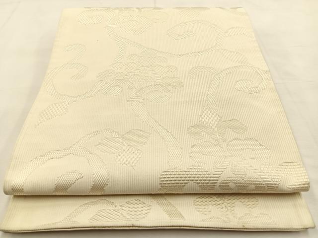 乐天商城 - 平和屋着物◎両面　全通柄袋帯　花唐草文　正絹　逸品　BAAS6587hj