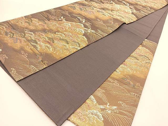平和屋の平和屋着物◎六通柄袋帯 唐織 飛鶴花松文 金糸 正絹 逸品 BAAU2020yc｜アングル3