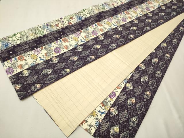 平和屋着物●両面　全通柄袋帯　紅型染　草花間道　正絹　逸品　未使用　CAAU9257hy