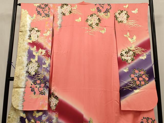 平和屋の平和屋本店●お引きずり・お引き摺り・引き振袖　和装　結婚式　舞妓　芸妓　芸者　衣装　花蝶文　金銀糸　AABJ5819ou｜アングル3