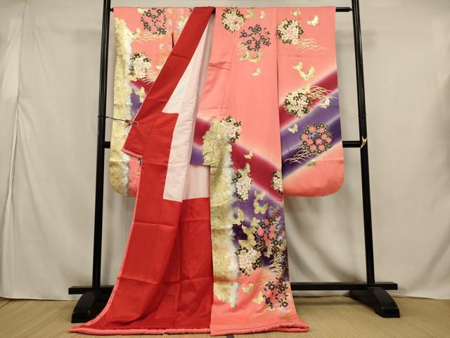平和屋の平和屋本店●お引きずり・お引き摺り・引き振袖　和装　結婚式　舞妓　芸妓　芸者　衣装　花蝶文　金銀糸　AABJ5819ou｜アングル2