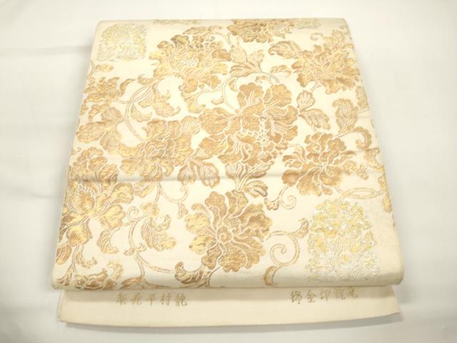 平和屋着物●龍村平蔵製　六通柄　本袋帯　瓦燈印金錦　金糸　正絹　逸品　CABJ9254dy