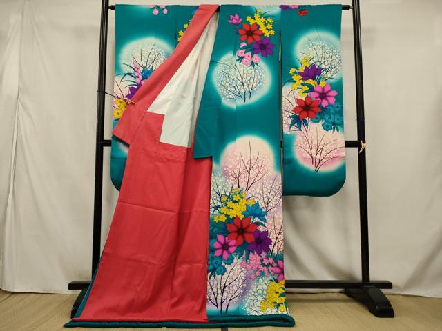 平和屋の平和屋本店●お引きずり・お引き摺り・引き振袖　結婚式　和装　衣装　舞妓　芸者　芸妓　手描き　草花文　AABJ5823ou｜アングル2