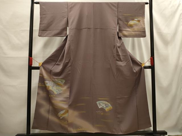 乐天商城 - 平和屋着物■訪問着　地紙飛鶴浜松文　暈し染め　金彩　正絹　逸品　AABE6671sx