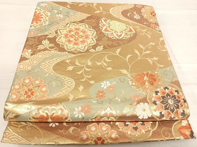 Rakuten - 平和屋着物◎六通柄袋帯　唐織　道長正倉院花文　金糸　正絹　逸品　AABF4916yx