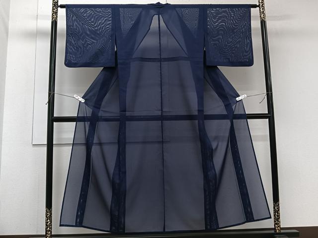 平和屋の平和屋着物＊夏物　色無地　絽　鉄紺色　洗える着物　CABJ9958xi｜アングル2