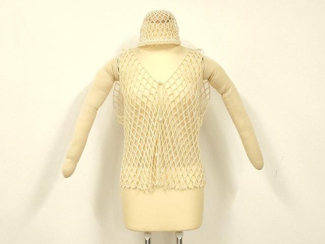 Other - 平和屋着物▼ファッション小物　ビーズベスト・帽子セット　パーティー　逸品　AABF9912ay