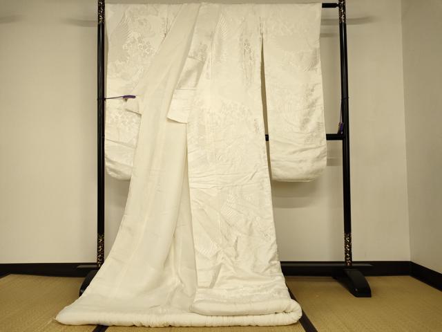 平和屋の平和屋本店●白打掛　白無垢　和装　婚礼　結婚式　花嫁　神社挙式　唐織　飛鶴松梅文　逸品　AABJ2677fw｜アングル2