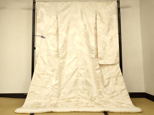 平和屋本店●白打掛　白無垢　和装　婚礼　結婚式　花嫁　神社挙式　唐織　飛鶴吉祥束ね熨斗文　逸品　AABJ2679fw