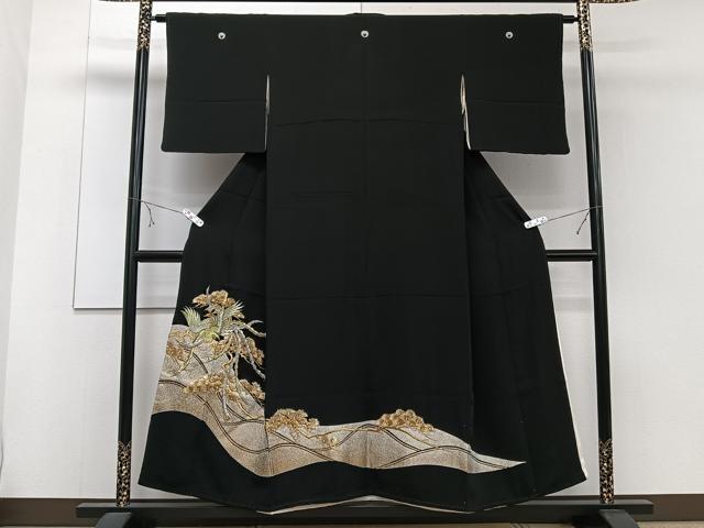 Rakuten - 平和屋着物■豪華黒留袖　鳳凰枝松文　金銀彩　正絹　逸品　CABE0517xi