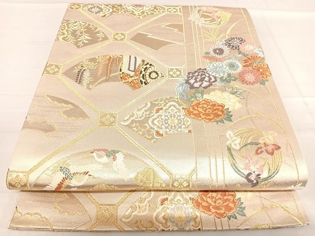 Rakuten - 平和屋着物◎六通柄袋帯　唐織　地紙花丸文　金糸　正絹　逸品　AABF4816yx