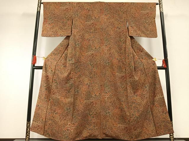 平和屋着物■上質な小紋　切嵌文　正絹　逸品　AABF5995fy