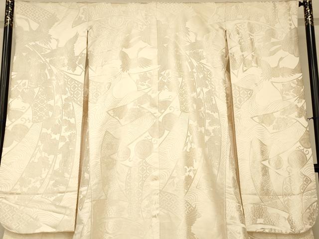 平和屋の平和屋本店●白打掛　白無垢　和装　婚礼　結婚式　花嫁　神社挙式　唐織　飛鶴束ね熨斗花蝶文　逸品　AABJ2680fw｜アングル3