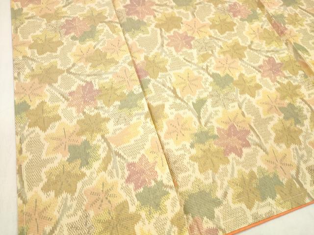 Rakuten - 平和屋着物■上質な紬　枝葉文　正絹　逸品　DABC8073cm