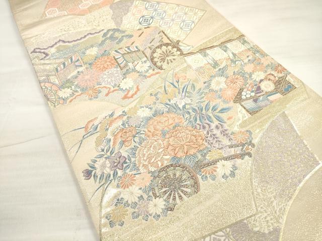 平和屋の平和屋着物◎六通柄袋帯 唐織 清雅王朝文 金糸 正絹 逸品 DABE2089xg｜アングル2