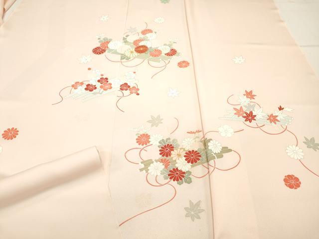 平和屋着物▼付下げ　反物　着尺　駒刺繍　花筏文　金彩　逸品　未使用　DAAY7037zy