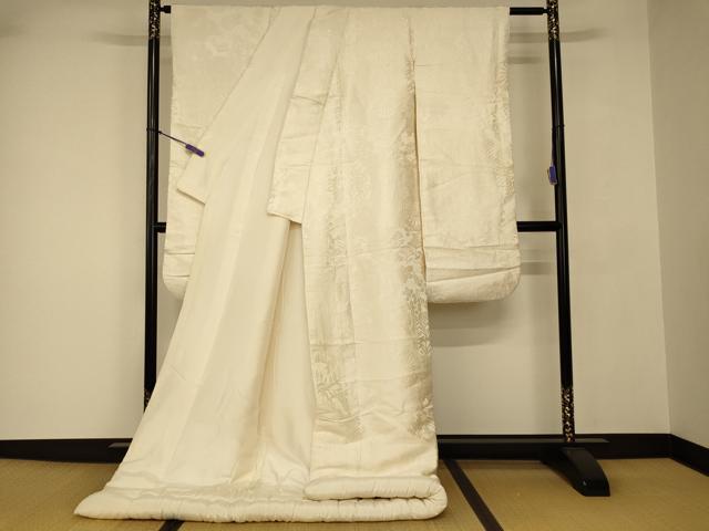 平和屋の平和屋本店●白打掛　白無垢　和装　婚礼　結婚式　花嫁　神社挙式　唐織　御所車草花文　逸品　AABJ2684fw｜アングル2