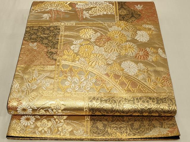 Rakuten - 平和屋着物◎六通柄袋帯　籬草花文　金銀糸　正絹　逸品　CABC5158in