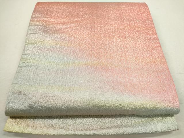 乐天商城 - 平和屋着物◎全通柄袋帯　ふくれ織　霞文　銀糸　正絹　逸品　CABD0812ze