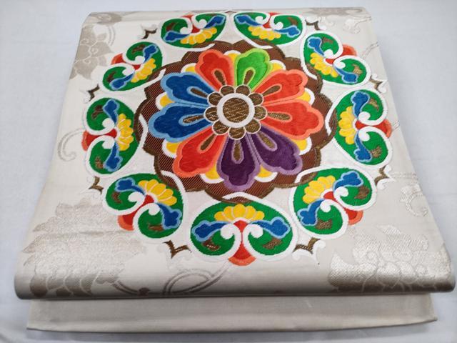 平和屋着物◎六通柄袋帯　唐織　大和文華　金糸　正絹　逸品　CABD1604ha