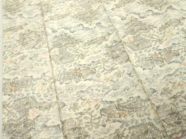 平和屋着物■上質な紬　風景文　正絹　逸品　未使用　DABE2666cd