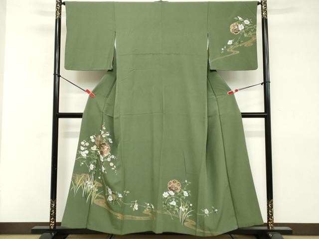 Kimono - 平和屋着物■訪問着　雪輪花文　金彩　正絹　逸品　DABE2671cd