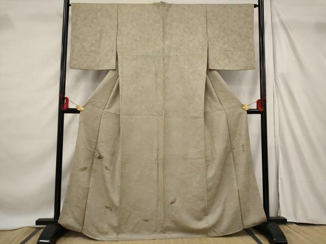 Full-Length Under-Kimono - 平和屋着物■色留訪問着　作家物　舞葉文　暈し染め　金彩　正絹　逸品　AABF8803st