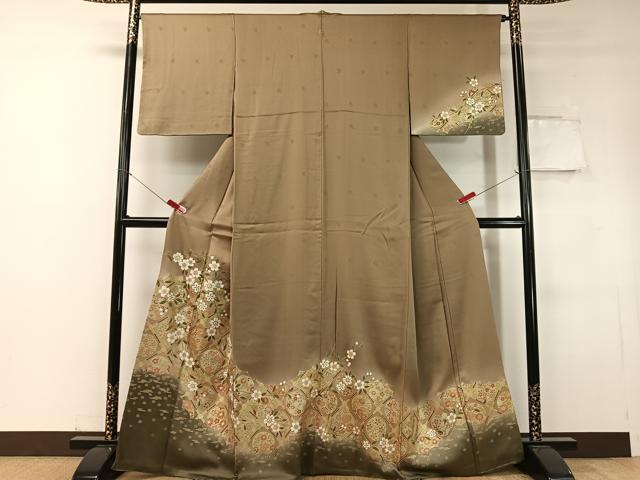 平和屋着物●訪問着　天井花丸文　暈し染め　金銀彩　正絹　逸品　CABC9909vp