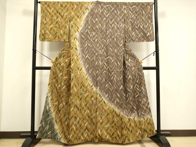Kimono - 平和屋着物●訪問着　南天文　暈し染め　金彩　正絹　逸品　DABB9779du