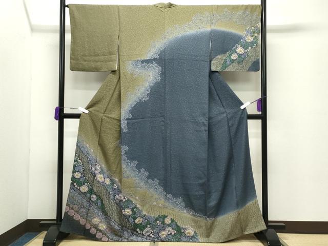 平和屋着物●訪問着　辻が花　暈し染め　金彩　正絹　逸品　CABC8291gh