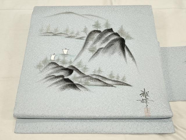Rakuten - 平和屋着物●九寸名古屋帯　作家物　手描き　遠山文　逸品　CABD4177dy