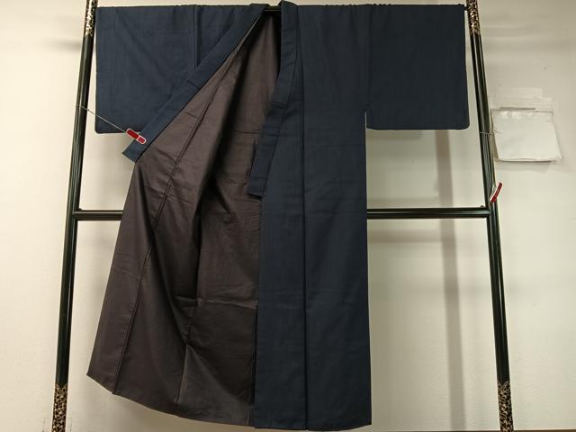 平和屋の平和屋着物●男性　紬　羽織セット　雨縞　正絹　逸品　CABD8031vp｜アングル2