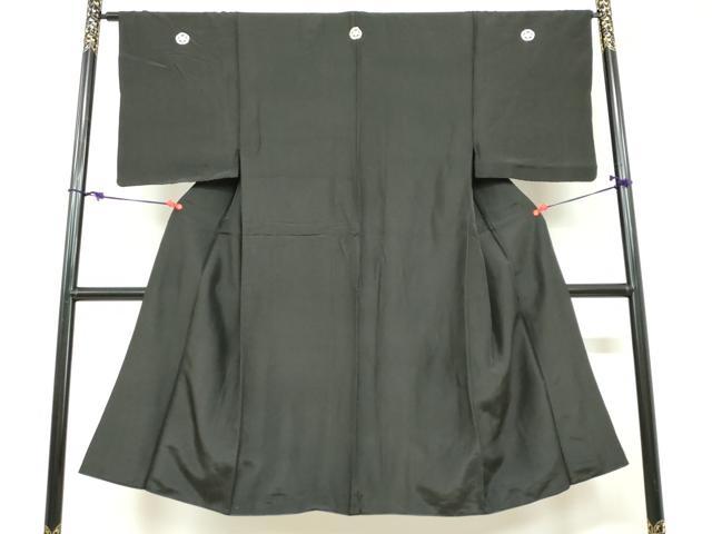 平和屋着物●男性　黒紋付　正絹　逸品　DABC2301ud