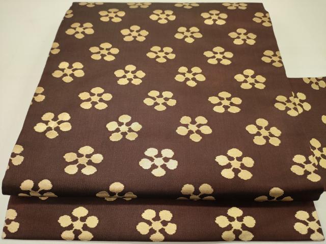 乐天商城 - 平和屋着物●全通柄九寸名古屋帯　梅鉢　金糸　正絹　逸品　DABD0214op