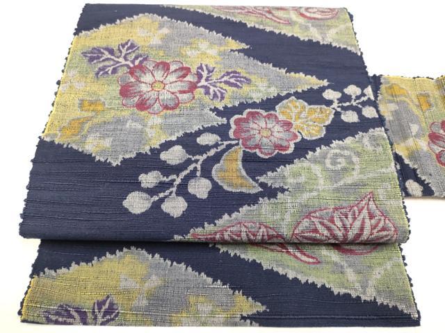 Rakuten - 平和屋着物●八寸名古屋帯　紬地　松皮菱花文　正絹　逸品　DABD2082du