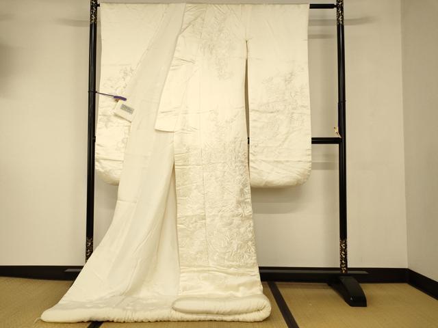 平和屋の平和屋本店●白打掛　白無垢　和装　婚礼　結婚式　花嫁　神社挙式　総刺繍　花車文　逸品　AABJ2696fw｜アングル2