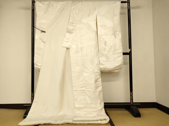 平和屋の平和屋本店●白打掛　白無垢　和装　婚礼　結婚式　花嫁　神社挙式　唐織　飛鶴霞雲取り文　逸品　AABJ2697fw｜アングル2