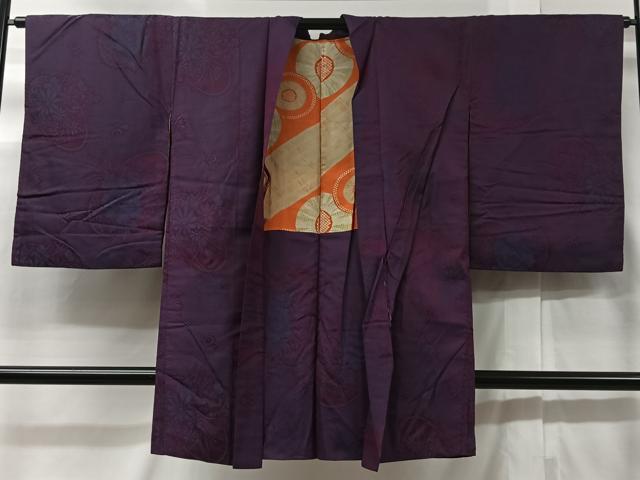 平和屋着物＃アンティーク　大正ロマン　長羽織　草花文　暈し染め　正絹　逸品　CABC3076ua