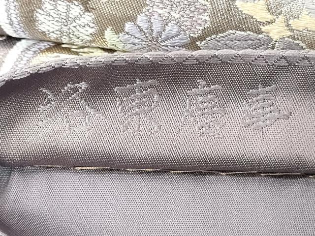 平和屋着物◎六通柄袋帯　唐織　洛東慶事　銀糸　正絹　逸品　DABB2326cd