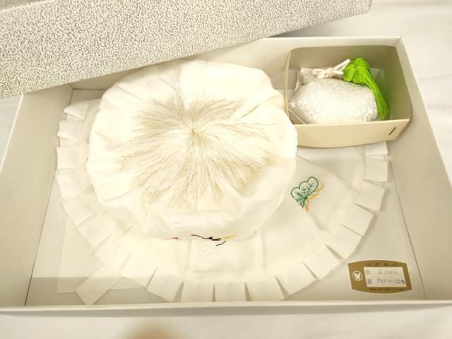 平和屋本店[]お宮参り　男の子　小物セット　刺繍　飛鶴文　箱付き　逸品　AABG3166ja
