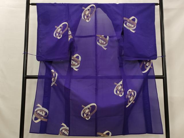 平和屋着物＊夏物 小紋 紗 鬘帯文 正絹 逸品 AABJ8872st