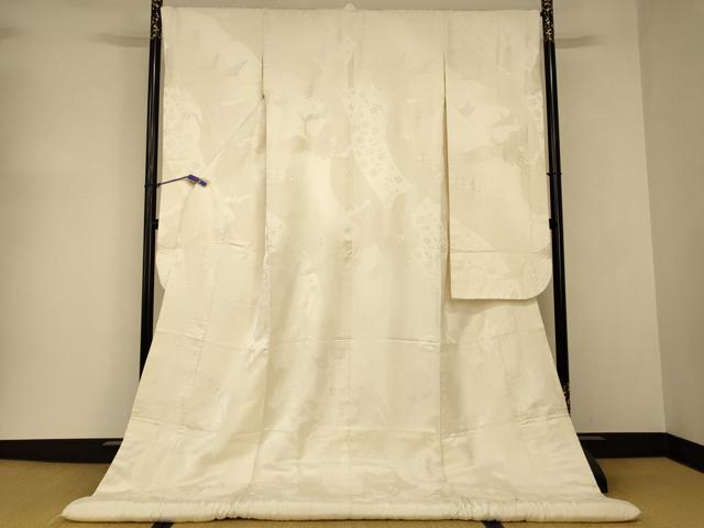 平和屋本店●白打掛　白無垢　和装　婚礼　結婚式　花嫁　神社挙式　唐織　飛鶴舞花文　逸品　AABJ2700fw