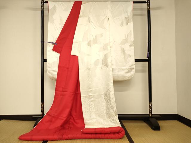 平和屋の平和屋本店●白打掛　白無垢　和装　婚礼　結婚式　花嫁　神社挙式　唐織　飛鶴舞花文　逸品　AABJ2705fw｜アングル2