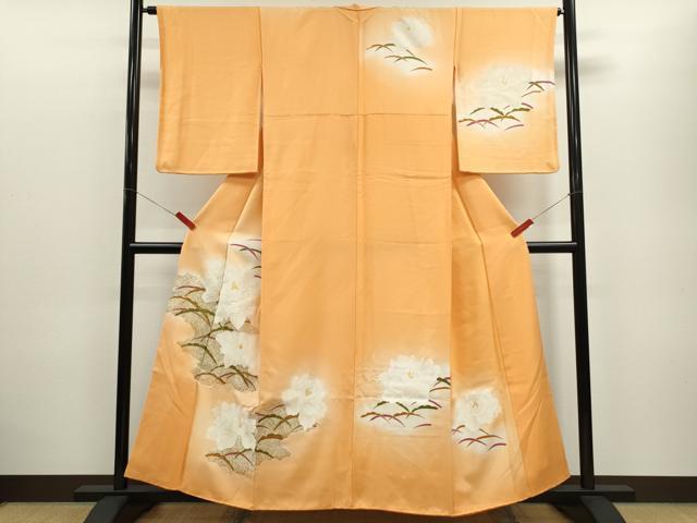 Rakuten - 平和屋着物■訪問着 刺繍 草花文 暈し染め 金彩 正絹 逸品 CABD9767ze