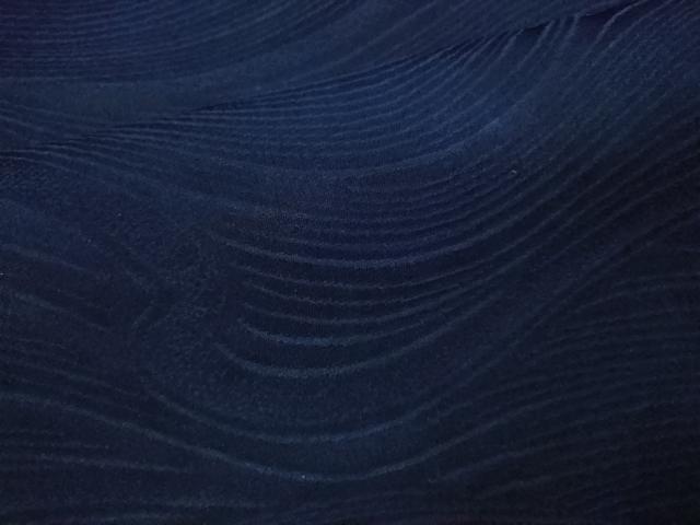 平和屋着物■上質な色無地 吉祥地紋 濃藍色 正絹 逸品 CABD9788ze